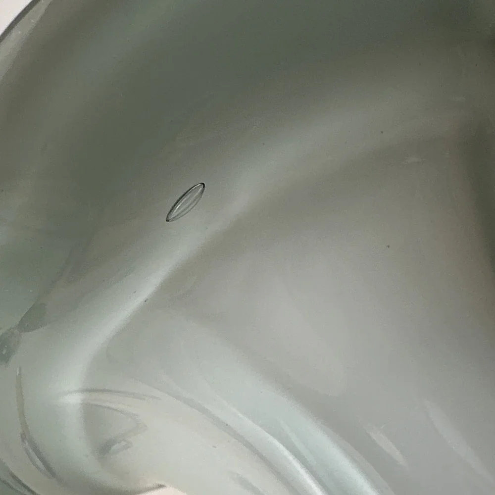 Flared White Cased Glass Vase Gray Accents Tall Twist Art Glass 8